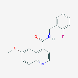 molecular formula C18H15FN2O2 B2844512 N-[(2-fluorophenyl)methyl]-6-methoxyquinoline-4-carboxamide CAS No. 2415631-74-0