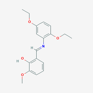molecular formula C18H21NO4 B2844517 2-{(E)-[(2,5-二乙氧基苯基)亚甲基]亚胺基}-6-甲氧基苯酚 CAS No. 1232819-27-0