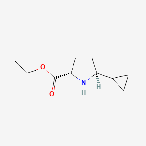 molecular formula C10H17NO2 B2844518 Ethyl (2S,5S)-5-cyclopropylpyrrolidine-2-carboxylate CAS No. 2248390-88-5
