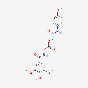 molecular formula C21H24N2O8 B284452 2-(4-Methoxyanilino)-2-oxoethyl [(3,4,5-trimethoxybenzoyl)amino]acetate 