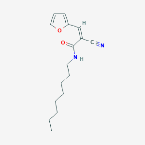 molecular formula C16H22N2O2 B2844526 (Z)-2-Cyano-3-(furan-2-yl)-N-octylprop-2-enamide CAS No. 717125-34-3