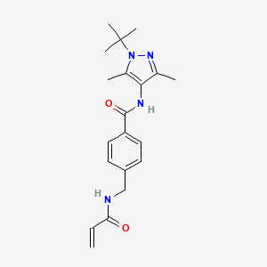molecular formula C20H26N4O2 B2844532 N-(1-Tert-butyl-3,5-dimethylpyrazol-4-yl)-4-[(prop-2-enoylamino)methyl]benzamide CAS No. 2361859-54-1
