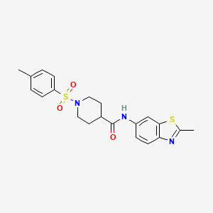 molecular formula C21H23N3O3S2 B2844535 N-(2-methylbenzo[d]thiazol-6-yl)-1-tosylpiperidine-4-carboxamide CAS No. 850584-58-6