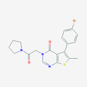 molecular formula C19H18BrN3O2S B284454 5-(4-bromophenyl)-6-methyl-3-[2-oxo-2-(1-pyrrolidinyl)ethyl]thieno[2,3-d]pyrimidin-4(3H)-one 