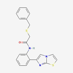 2-(benzylthio)-N-(2-(imidazo[2,1-b]thiazol-6-yl)phenyl)acetamide