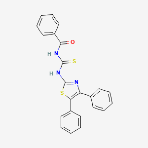 molecular formula C23H17N3OS2 B2844559 N-((4,5-diphenylthiazol-2-yl)carbamothioyl)benzamide CAS No. 307510-68-5