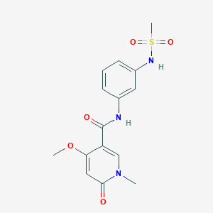 molecular formula C15H17N3O5S B2844567 N-(3-methanesulfonamidophenyl)-4-methoxy-1-methyl-6-oxo-1,6-dihydropyridine-3-carboxamide CAS No. 2034277-63-7