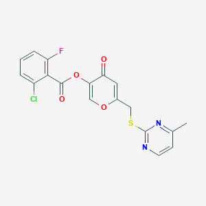 [6-[(4-Methylpyrimidin-2-yl)sulfanylmethyl]-4-oxopyran-3-yl] 2-chloro-6-fluorobenzoate