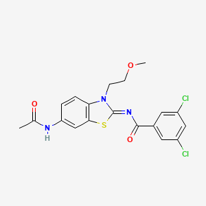 (Z)-N-(6-acetamido-3-(2-methoxyethyl)benzo[d]thiazol-2(3H)-ylidene)-3,5-dichlorobenzamide