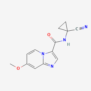 molecular formula C13H12N4O2 B2844596 N-(1-Cyanocyclopropyl)-7-methoxyimidazo[1,2-a]pyridine-3-carboxamide CAS No. 2418731-09-4
