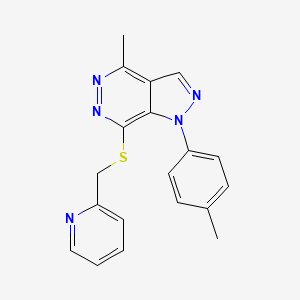 4-methyl-7-((pyridin-2-ylmethyl)thio)-1-(p-tolyl)-1H-pyrazolo[3,4-d]pyridazine