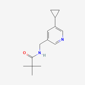 molecular formula C14H20N2O B2844644 N-[(5-cyclopropylpyridin-3-yl)methyl]-2,2-dimethylpropanamide CAS No. 2034232-63-6