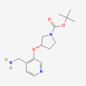 molecular formula C15H23N3O3 B2844648 tert-butyl (3S)-3-{[4-(aminomethyl)pyridin-3-yl]oxy}pyrrolidine-1-carboxylate CAS No. 2137145-03-8