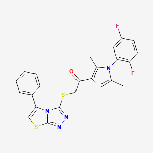 1-(1-(2,5-difluorophenyl)-2,5-dimethyl-1H-pyrrol-3-yl)-2-((5-phenylthiazolo[2,3-c][1,2,4]triazol-3-yl)thio)ethanone