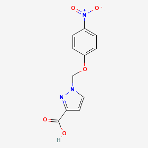 molecular formula C11H9N3O5 B2844665 1-[(4-Nitrophenoxy)methyl]-1H-pyrazole-3-carboxylic acid CAS No. 1006954-05-7
