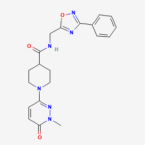 1-(1-methyl-6-oxo-1,6-dihydropyridazin-3-yl)-N-((3-phenyl-1,2,4-oxadiazol-5-yl)methyl)piperidine-4-carboxamide
