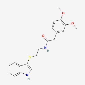 N-(2-((1H-indol-3-yl)thio)ethyl)-2-(3,4-dimethoxyphenyl)acetamide