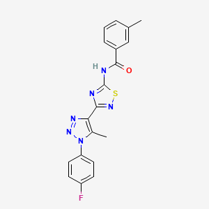 N-{3-[1-(4-fluorophenyl)-5-methyl-1H-1,2,3-triazol-4-yl]-1,2,4-thiadiazol-5-yl}-3-methylbenzamide