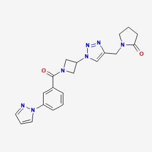 1-((1-(1-(3-(1H-pyrazol-1-yl)benzoyl)azetidin-3-yl)-1H-1,2,3-triazol-4-yl)methyl)pyrrolidin-2-one