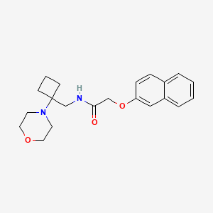 molecular formula C21H26N2O3 B2844696 N-{[1-(morpholin-4-yl)cyclobutyl]methyl}-2-(naphthalen-2-yloxy)acetamide CAS No. 2380183-12-8