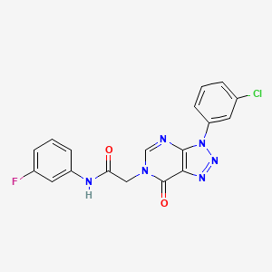 2-(3-(3-chlorophenyl)-7-oxo-3H-[1,2,3]triazolo[4,5-d]pyrimidin-6(7H)-yl)-N-(3-fluorophenyl)acetamide