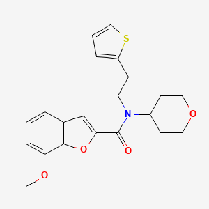 7-methoxy-N-(tetrahydro-2H-pyran-4-yl)-N-(2-(thiophen-2-yl)ethyl)benzofuran-2-carboxamide