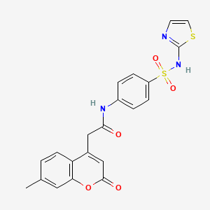 2-(7-methyl-2-oxo-2H-chromen-4-yl)-N-(4-(N-(thiazol-2-yl)sulfamoyl)phenyl)acetamide