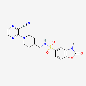 N-((1-(3-cyanopyrazin-2-yl)piperidin-4-yl)methyl)-3-methyl-2-oxo-2,3-dihydrobenzo[d]oxazole-5-sulfonamide