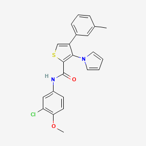 N-(3-chloro-4-methoxyphenyl)-4-(3-methylphenyl)-3-(1H-pyrrol-1-yl)thiophene-2-carboxamide