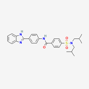 molecular formula C28H32N4O3S B2844725 N-(4-(1H-benzo[d]imidazol-2-yl)phenyl)-4-(N,N-diisobutylsulfamoyl)benzamide CAS No. 477485-61-3