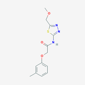 molecular formula C13H15N3O3S B284473 N-[5-(methoxymethyl)-1,3,4-thiadiazol-2-yl]-2-(3-methylphenoxy)acetamide 