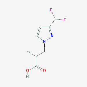 molecular formula C8H10F2N2O2 B2844744 3-[3-(difluoromethyl)-1H-pyrazol-1-yl]-2-methylpropanoic acid CAS No. 1855938-18-9