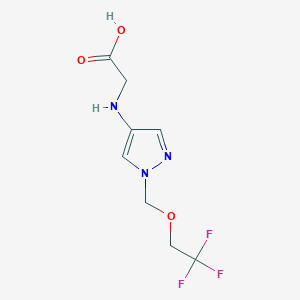 molecular formula C8H10F3N3O3 B2844749 2-[[1-(2,2,2-Trifluoroethoxymethyl)pyrazol-4-yl]amino]acetic acid CAS No. 2247206-57-9
