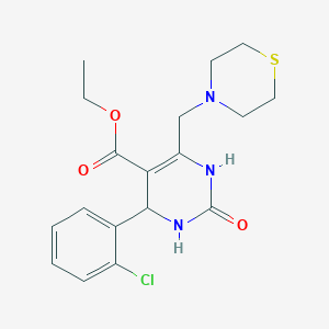 molecular formula C18H22ClN3O3S B2844751 ethyl 4-(2-chlorophenyl)-2-oxo-6-(thiomorpholin-4-ylmethyl)-3,4-dihydro-1H-pyrimidine-5-carboxylate CAS No. 878701-47-4