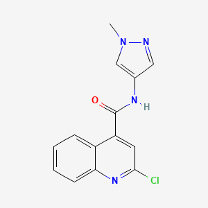 molecular formula C14H11ClN4O B2844754 2-chloro-N-(1-methyl-1H-pyrazol-4-yl)quinoline-4-carboxamide CAS No. 1153944-92-3