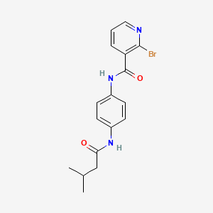 molecular formula C17H18BrN3O2 B2844762 2-Bromo-N-[4-(3-methylbutanoylamino)phenyl]pyridine-3-carboxamide CAS No. 2176879-69-7