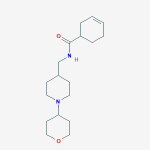 molecular formula C18H30N2O2 B2844769 N-{[1-(oxan-4-yl)piperidin-4-yl]methyl}cyclohex-3-ene-1-carboxamide CAS No. 2034324-97-3
