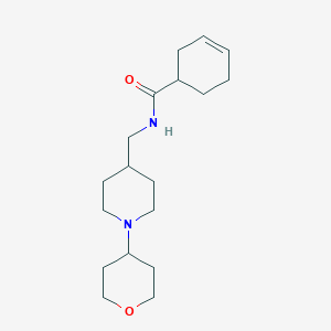 molecular formula C18H30N2O2 B2844769 N-((1-(tetrahydro-2H-pyran-4-yl)piperidin-4-yl)methyl)cyclohex-3-enecarboxamide CAS No. 2034324-97-3