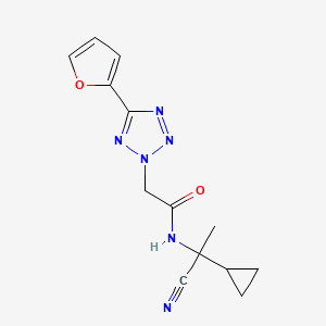 molecular formula C13H14N6O2 B2844773 N-(1-cyano-1-cyclopropylethyl)-2-[5-(furan-2-yl)-2H-1,2,3,4-tetrazol-2-yl]acetamide CAS No. 2094143-75-4