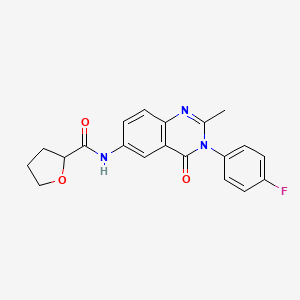 N-(3-(4-fluorophenyl)-2-methyl-4-oxo-3,4-dihydroquinazolin-6-yl)tetrahydrofuran-2-carboxamide