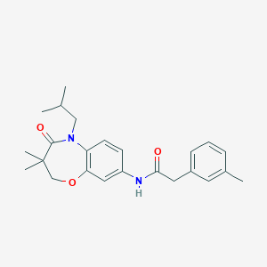 molecular formula C24H30N2O3 B2844775 N-(5-isobutyl-3,3-dimethyl-4-oxo-2,3,4,5-tetrahydrobenzo[b][1,4]oxazepin-8-yl)-2-(m-tolyl)acetamide CAS No. 921834-67-5