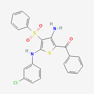 [3-Amino-4-(benzenesulfonyl)-5-(3-chloroanilino)thiophen-2-yl]-phenylmethanone