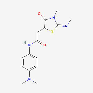 (E)-N-(4-(dimethylamino)phenyl)-2-(3-methyl-2-(methylimino)-4-oxothiazolidin-5-yl)acetamide