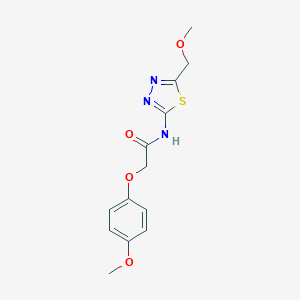 molecular formula C13H15N3O4S B284480 N-[5-(methoxymethyl)-1,3,4-thiadiazol-2-yl]-2-(4-methoxyphenoxy)acetamide 