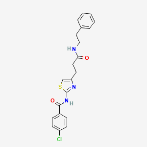 4-chloro-N-(4-(3-oxo-3-(phenethylamino)propyl)thiazol-2-yl)benzamide