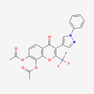 [8-acetyloxy-4-oxo-3-(1-phenylpyrazol-4-yl)-2-(trifluoromethyl)chromen-7-yl] Acetate