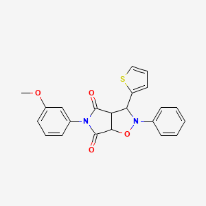 5-(3-methoxyphenyl)-2-phenyl-3-(thiophen-2-yl)dihydro-2H-pyrrolo[3,4-d]isoxazole-4,6(5H,6aH)-dione