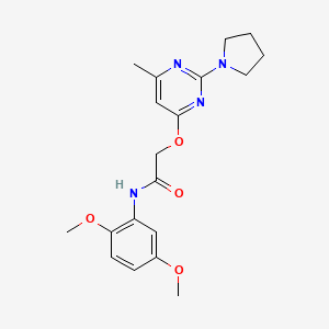 molecular formula C19H24N4O4 B2844810 N-(2,5-dimethoxyphenyl)-2-{[6-methyl-2-(pyrrolidin-1-yl)pyrimidin-4-yl]oxy}acetamide CAS No. 1031961-82-6