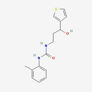 molecular formula C15H18N2O2S B2844831 1-(3-Hydroxy-3-(thiophen-3-yl)propyl)-3-(o-tolyl)urea CAS No. 2034405-30-4