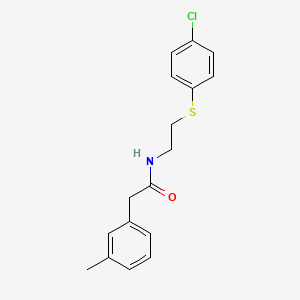 molecular formula C17H18ClNOS B2844832 N-(2-((4-Chlorophenyl)sulfanyl)ethyl)-2-(3-methylphenyl)acetamide CAS No. 338399-86-3